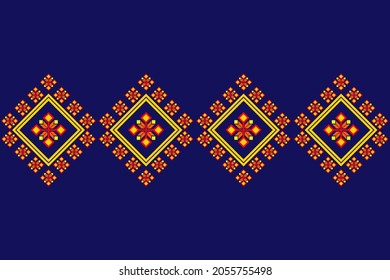 Geometric ethnic oriental seamless pattern traditional Design for background,carpet,
wallpaper,clothing,wrapping,Batik,fabric,Vector illustration.embroidery style.