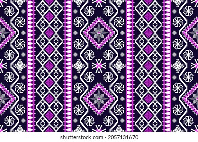Diseño tradicional geométrico, étnico oriental, sin costuras, de fondo, alfombra, papel pintado, ropa, envoltura, batik, tela, ilustración vectorial.estilo bordado.