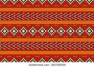 Geometric ethnic oriental seamless pattern traditional Design for background,carpet,wallpaper.clothing,wrapping,Batik fabric,Vector illustration.embroidery style - Sadu, sadou, sadow or sado