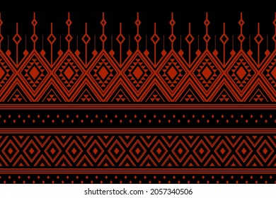 Geometric ethnic oriental seamless pattern traditional Design for background,carpet,wallpaper.clothing,wrapping,Batik fabric,Vector illustration.embroidery style - Sadu, sadou, sadow or sado