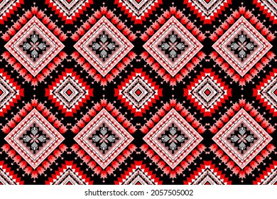 Geometric ethnic oriental seamless pattern art traditional Design for background,carpet,wallpaper,clothing,wrapping,Batik,fabric,Vector illustration.embroidery style.
