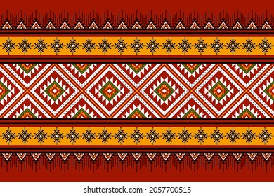 Geometric ethnic oriental seamless pattern traditional Design for background,carpet,wallpaper.clothing,wrapping,Batik fabric,Vector illustration.embroidery style - Sadu, sadou, sadow or sado