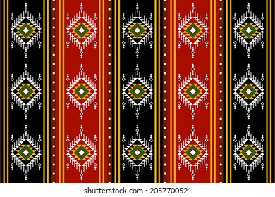 Geométrico étnico oriental sin costuras Diseño tradicional para fondo, alfombra, papel pintado.ropa, envoltura,tela batik,Ilustración vectorial.estilo bordado - Sadu, sadou, sadow o sado