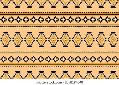 Geometric ethnic oriental seamless pattern traditional Design for background,carpet,wallpaper.clothing,wrapping,Batik fabric,Vector illustration.embroidery style - Sadu, sadou, sadow or sado