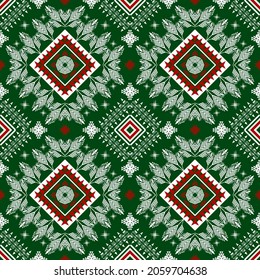 Diseño tradicional geométrico, étnico oriental, sin costuras, de fondo, alfombra, papel pintado, ropa, envoltura, batik, tela, ilustración vectorial.estilo bordado.
