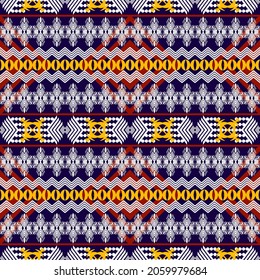 Geometric ethnic oriental seamless pattern art traditional Design for background,carpet,wallpaper,clothing,wrapping,Batik,fabric,Vector illustration.embroidery style.