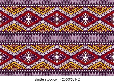 Geometric ethnic oriental seamless pattern art traditional Design for background,carpet,wallpaper,clothing,wrapping,Batik,fabric,Vector illustration.embroidery style.