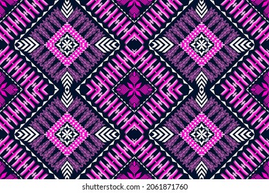 Diseño tradicional geométrico, étnico oriental, sin costuras, de fondo, alfombra, papel pintado, ropa, envoltura, batik, tela, ilustración vectorial.estilo bordado.