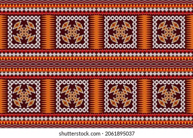 Geometric ethnic oriental seamless pattern art traditional Design for background,carpet,wallpaper,clothing,wrapping,Batik,fabric,Vector illustration.embroidery style.