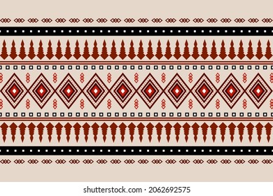 Geometric ethnic oriental seamless pattern traditional Design for background,carpet,wallpaper.clothing,wrapping,Batik fabric,Vector illustration.embroidery style - Sadu, sadou, sadow or sado