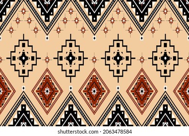 Geometric ethnic oriental seamless pattern traditional Design for background,carpet,wallpaper.clothing,wrapping,Batik fabric,Vector illustration.embroidery style - Sadu, sadou, sadow or sado