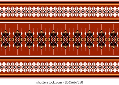 Geometric ethnic oriental seamless pattern traditional Design for background,carpet,wallpaper.clothing,wrapping,Batik fabric,Vector illustration.embroidery style - Sadu, sadou, sadow or sado