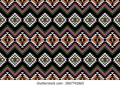 Geometrisches, ethnisch-orientalisches Muster, traditionelles Design für Hintergrund, Teppich, Tapete.Bekleidung, Umhüllung, Batik, Vektorgrafik.Stilrichtung - Sadu, Sadou, Schatten oder Sado