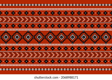 Geométrico étnico oriental sin costuras Diseño tradicional para fondo, alfombra, papel pintado.ropa, envoltura,tela batik,Ilustración vectorial.estilo bordado - Sadu, sadou, sadow o sado