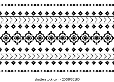 Geométrico étnico oriental sin costuras Diseño tradicional para fondo, alfombra, papel pintado.ropa, envoltura,tela batik,Ilustración vectorial.estilo bordado - Sadu, sadou, sadow o sado