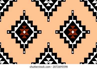 Geometric ethnic oriental seamless pattern traditional Design for background,carpet,wallpaper.clothing,wrapping,Batik fabric,Vector illustration.embroidery style - Sadu, sadou, sadow or sado