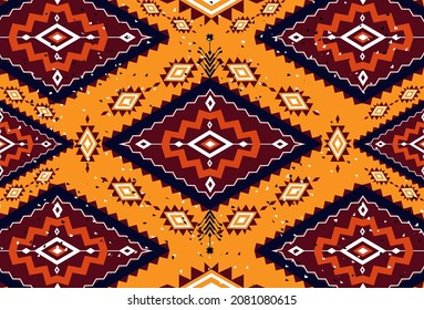 Geometrisches ethnisch-orientalisches nahtloses Muster, traditionell 
Design für Hintergrund, Teppich, Tapeten, Kleidung, Umhüllung, Batik,
Stoff, Vektorgrafik.Stickereistil.