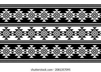 Geometric ethnic oriental seamless pattern traditional Design for background,carpet,wallpaper.clothing,wrapping,Batik fabric,Vector illustration.embroidery style - Sadu, sadou, sadow or sado