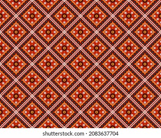 Geometric ethnic oriental seamless pattern traditional Design for background,carpet,wallpaper.clothing,wrapping,Batik fabric,Vector illustration.embroidery style - Sadu, sadou, sadow or sado