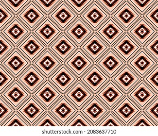 Geometric ethnic oriental seamless pattern traditional Design for background,carpet,wallpaper.clothing,wrapping,Batik fabric,Vector illustration.embroidery style - Sadu, sadou, sadow or sado