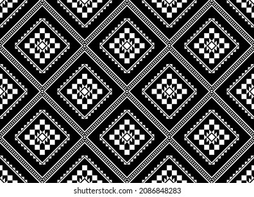 Geométrico étnico oriental sin costuras Diseño tradicional para fondo, alfombra, papel pintado.ropa, envoltura,tela batik,Ilustración vectorial.estilo bordado - Sadu, sadou, sadow o sado