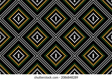 Geometric ethnic oriental seamless pattern traditional Design for background,carpet,wallpaper.clothing,wrapping,Batik fabric,Vector illustration.embroidery style - Sadu, sadou, sadow or sado