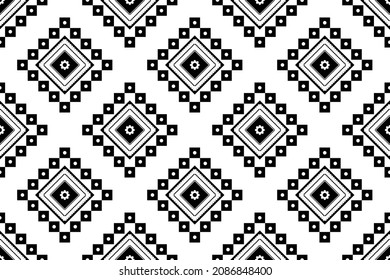 Geometric ethnic oriental seamless pattern traditional Design for background,carpet,wallpaper.clothing,wrapping,Batik fabric,Vector illustration.embroidery style - Sadu, sadou, sadow or sado