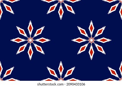 Geometric ethnic oriental seamless pattern traditional Design for background,carpet,wallpaper.clothing,wrapping,Batik fabric,Vector illustration.embroidery style - Sadu, sadou, sadow or sado