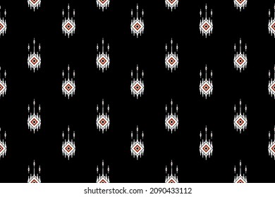 Geometric ethnic oriental seamless pattern traditional Design for background,carpet,wallpaper.clothing,wrapping,Batik fabric,Vector illustration.embroidery style - Sadu, sadou, sadow or sado