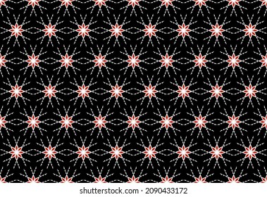 Geometric ethnic oriental seamless pattern traditional Design for background,carpet,wallpaper.clothing,wrapping,Batik fabric,Vector illustration.embroidery style - Sadu, sadou, sadow or sado