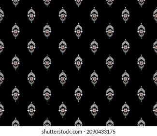 Geometric ethnic oriental seamless pattern traditional Design for background,carpet,wallpaper.clothing,wrapping,Batik fabric,Vector illustration.embroidery style - Sadu, sadou, sadow or sado