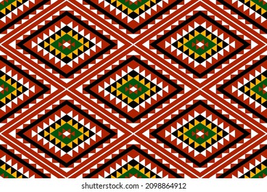 Geometric ethnic oriental seamless pattern traditional Design for background,carpet,wallpaper.clothing,wrapping,Batik fabric,Vector illustration.embroidery style - Sadu, sadou, sadow or sado