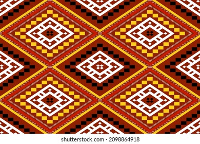Geometric ethnic oriental seamless pattern traditional Design for background,carpet,wallpaper.clothing,wrapping,Batik fabric,Vector illustration.embroidery style - Sadu, sadou, sadow or sado