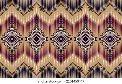 Geometric ethnic oriental seamless pattern traditional 
Design for background,carpet,wallpaper,clothing,wrapping,Batik,
fabric,Vector illustration.embroidery style.
