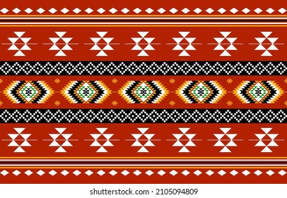 Geometric ethnic oriental seamless pattern traditional Design for background,carpet,wallpaper.clothing,wrapping,Batik fabric,Vector illustration.embroidery style - Sadu, sadou, sadow or sado