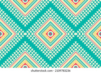 Geometric ethnic oriental seamless pattern traditional design for background, carpet, wallpaper, clothing, wrapping paper, fabric, embroidery style vector illustration.