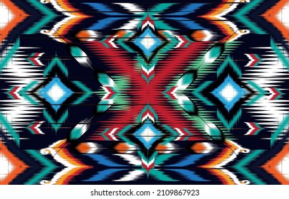 Patrón geométrico étnico oriental sin soldadura tradicional 
Diseño para fondo, alfombra, papel pintado, ropa, envoltura, Batik,
tejido,Ilustración vectorial.estilo bordado.
