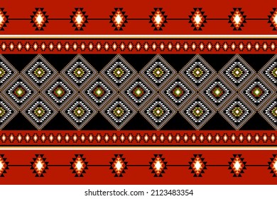 Geométrico étnico oriental sin costuras Diseño tradicional para fondo, alfombra, papel pintado.ropa, envoltura,tela batik,Ilustración vectorial.estilo bordado - Sadu, sadou, sadow o sado