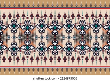 Geometric ethnic oriental seamless pattern traditional 
Design for background,carpet,wallpaper,clothing,wrapping,Batik,
fabric,Vector illustration.embroidery style.