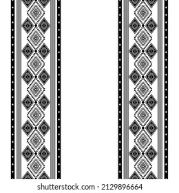Geometric ethnic oriental seamless pattern traditional Design for background,carpet,wallpaper.clothing,wrapping,Batik fabric,Vector illustration.embroidery style - Sadu, sadou, sadow or sado