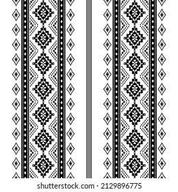 Geometric ethnic oriental seamless pattern traditional Design for background,carpet,wallpaper.clothing,wrapping,Batik fabric,Vector illustration.embroidery style - Sadu, sadou, sadow or sado