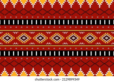 Geométrico étnico oriental sin costuras Diseño tradicional para fondo, alfombra, papel pintado.ropa, envoltura,tela batik,Ilustración vectorial.estilo bordado - Sadu, sadou, sadow o sado