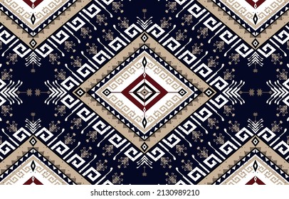 Patrón geométrico étnico oriental sin soldadura tradicional 
Diseño para fondo, alfombra, papel pintado, ropa, envoltura, Batik,
tejido,Ilustración vectorial.estilo bordado.
