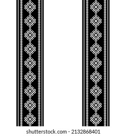 Geometric ethnic oriental seamless pattern traditional Design for background,carpet,wallpaper.clothing,wrapping,Batik fabric,Vector illustration.embroidery style - Sadu, sadou, sadow or sado