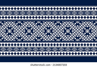 Geometric ethnic oriental seamless pattern traditional Design for background,carpet,wallpaper.clothing,wrapping,Batik fabric,Vector illustration.embroidery style - Sadu, sadou, sadow or sado
