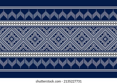 Geometric ethnic oriental seamless pattern traditional Design for background,carpet,wallpaper.clothing,wrapping,Batik fabric,Vector illustration.embroidery style - Sadu, sadou, sadow or sado