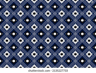 Geometric ethnic oriental seamless pattern traditional Design for background,carpet,wallpaper.clothing,wrapping,Batik fabric,Vector illustration.embroidery style - Sadu, sadou, sadow or sado