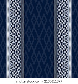Geometric ethnic oriental seamless pattern traditional Design for background,carpet,wallpaper.clothing,wrapping,Batik fabric,Vector illustration.embroidery style - Sadu, sadou, sadow or sado