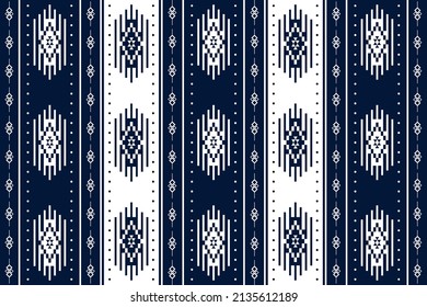 Geometric ethnic oriental seamless pattern traditional Design for background,carpet,wallpaper.clothing,wrapping,Batik fabric,Vector illustration.embroidery style - Sadu, sadou, sadow or sado