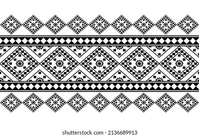 Geométrico étnico oriental sin costuras Diseño tradicional para fondo, alfombra, papel pintado.ropa, envoltura,tela batik,Ilustración vectorial.estilo bordado - Sadu, sadou, sadow o sado